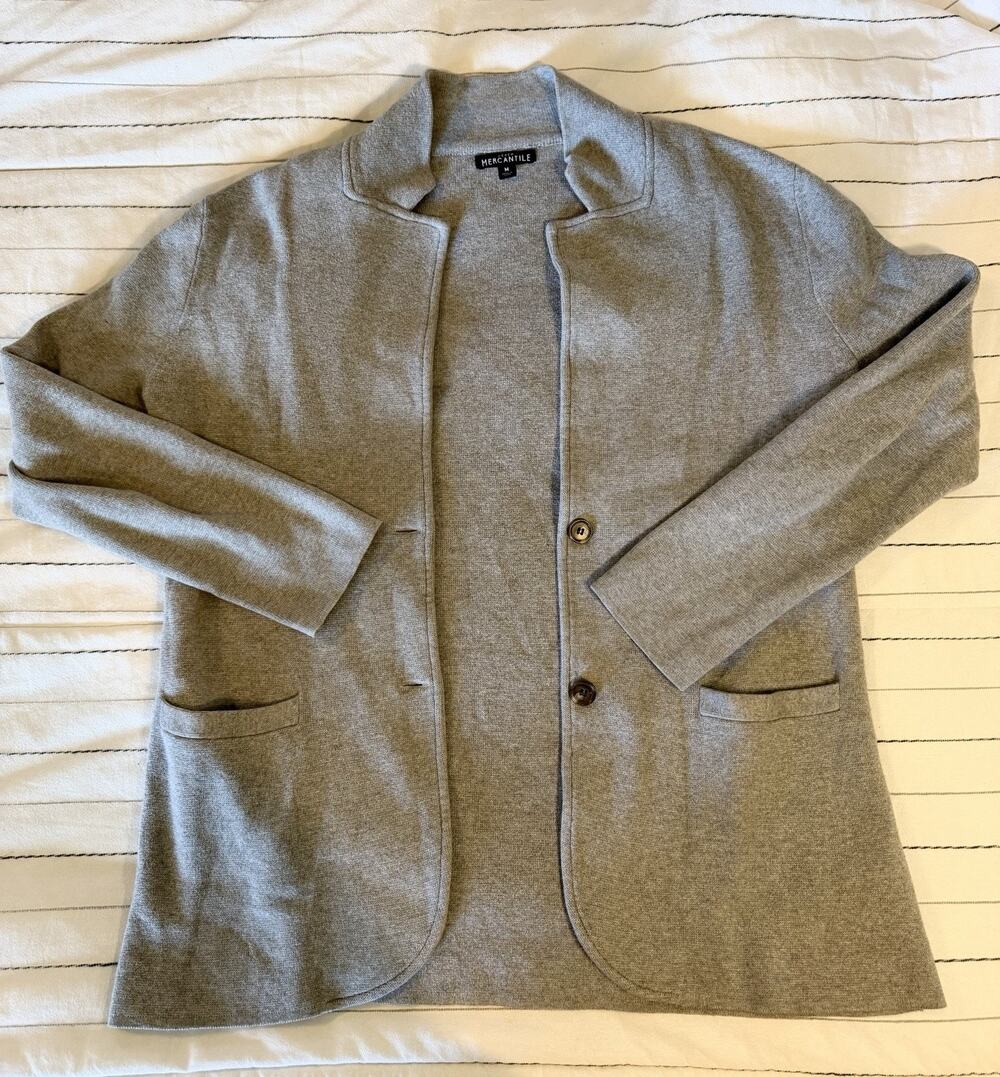 J Crew Mercantile | Womens 100% Cotton Sweater Blazer Heather Dusk - Medium